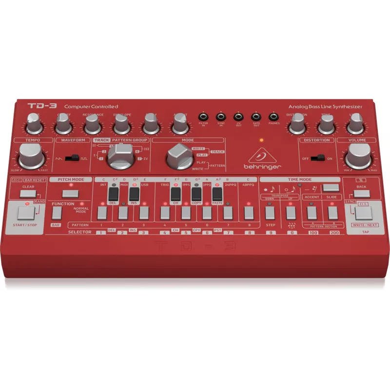 Analoginis sintezatorius Behringer TD-3-RD Red 9V DC