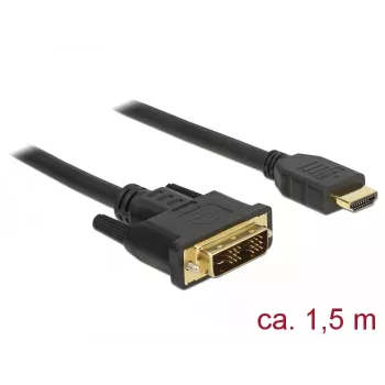 Vaizdo kabelio adapteris DeLOCK 85583 1,5 m DVI-D HDMI Type A juodas