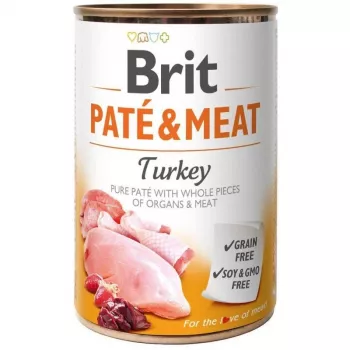 BRIT Patė ir mėsa su kalakutiena – šlapias šunų ėdalas – 400g