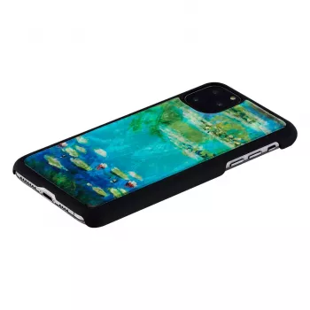 Dėklas telefonui iKins iPhone 11 Pro Max – vandens lelijų raštas, juodas