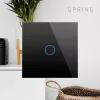 Lietiminis jungiklis Spring One Way Glass Black, vienpolis, juodas stiklas