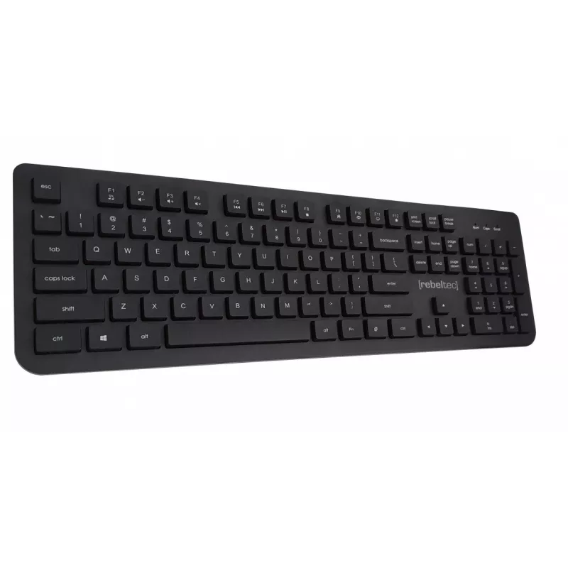 USB multimedijos klaviatūra Rebeltec RBLKLA00042 (pilno dydžio, juoda)