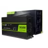 Automobilinis keitiklis Green Cell INV21 6000 W, 24V DC į 230V AC, 2x USB PD, aktyvus aušinimas, nuimamos DC jungtys, juodas