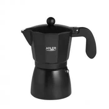 Espresso kavos aparatas Adler AD 4421 — 15 bar siurblys, juodas korpusas