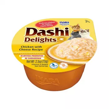 INABA Dashi Delights Vištiena su sūriu sultinyje - skanėstai katėms - 70g