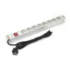 DIGITUS Professional A-19-STRIP-2-IMP – maitinimo paskirstymo blokas (PDU) 1U, 8x kištukinių lizdų, 1,8 m laidas, baltas