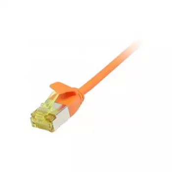 Pataisos kabelis RJ45 CAT6A 500MHz, 0,15 m, oranžinis, U/FTP, plonas apvalus d=3,8 mm, TPE/LSZH (Superflex), AWG32, su Cat.7 žaliava, Synergy 21 (S217360V3)