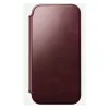 Mobilaus telefono dėklas Nomad Modern Leather Folio, skirtas iPhone 17 Pro Max – oda, TPU, PC, aliuminis, bordo spalvos, 16 cm (6,3 colio)