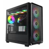Montech X5M (B) „Micro Tower“ kompiuterio korpusas – Micro-ATX/Mini-ITX, 3×120 mm priekyje, 1×120 mm gale, palaiko ATX maitinimo šaltinį, 2×3,5 colio + 4×2,5 colio, juodas