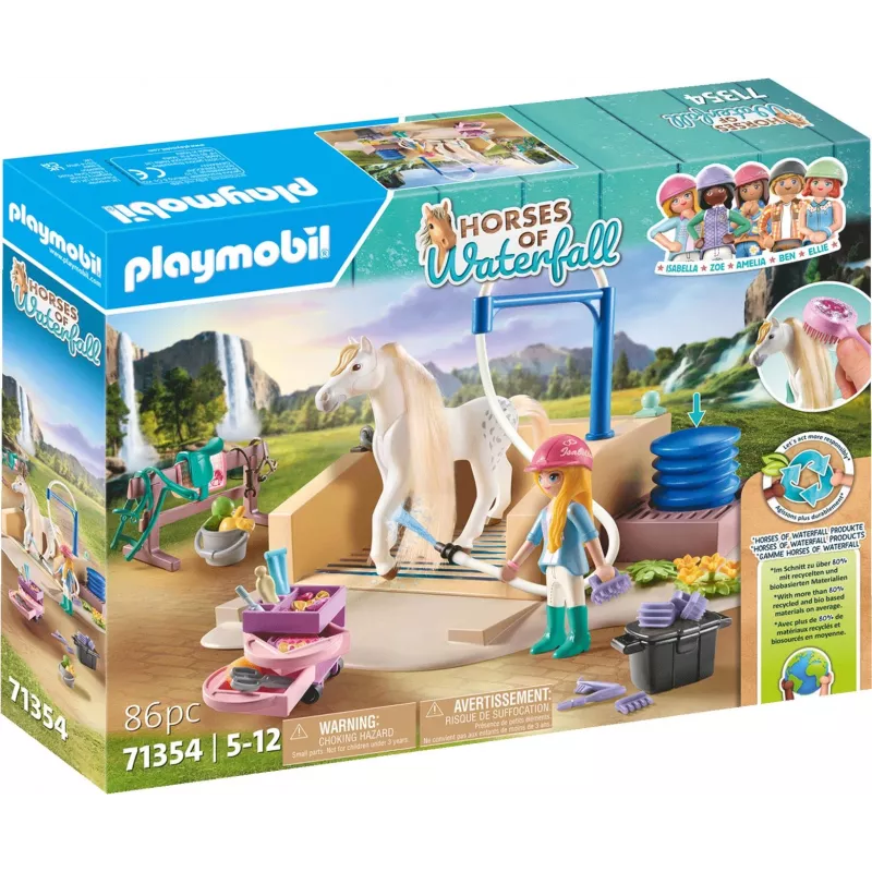 Playmobil Horses of Waterfall – Plovimo stotelė su Isabella ir liūte