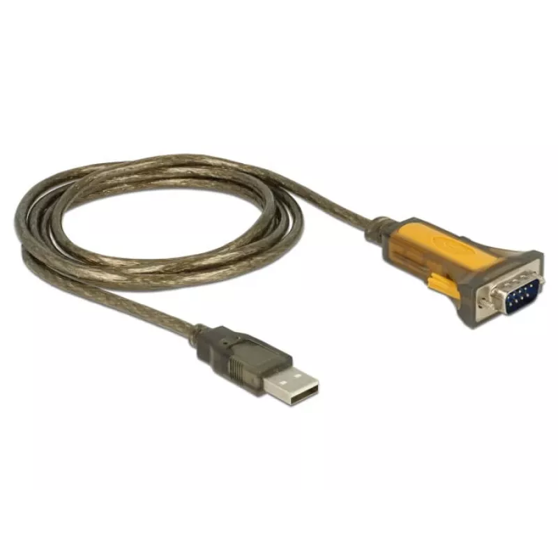 USB-A į DB-9 serijinis kabelis DeLOCK 65840 1,5 m juodai geltonas