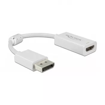 Laido adapteris DeLOCK 63936 DisplayPort į HDMI 0,1 m Baltas