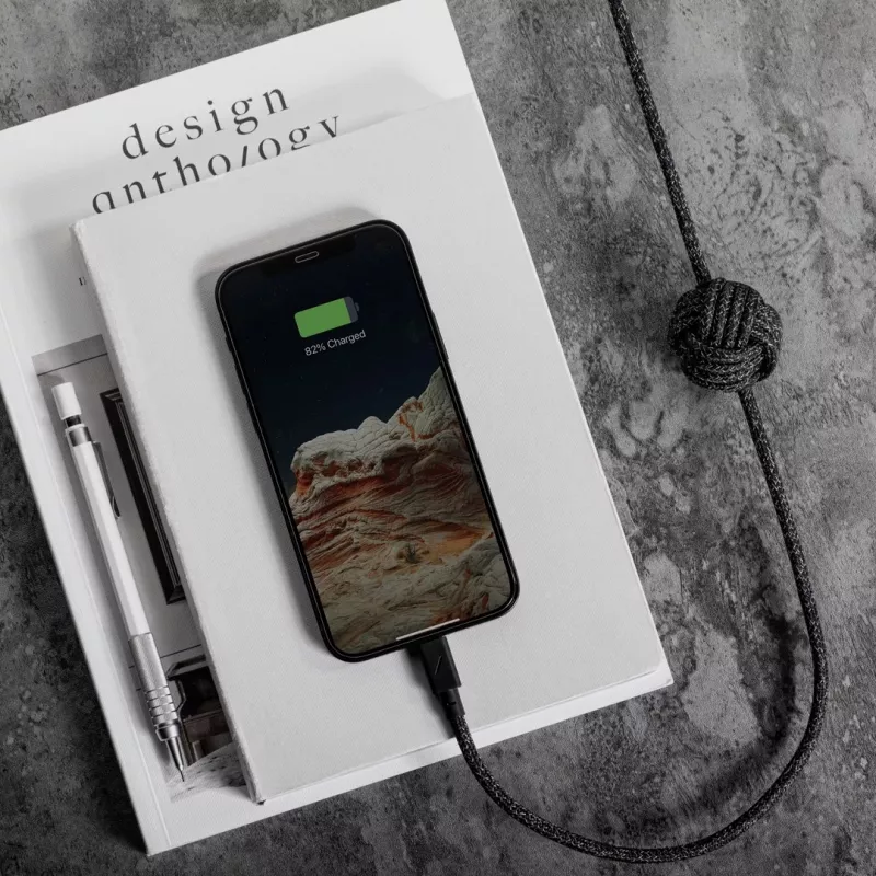 USB-C į Lightning laidas Native Union Night Cable 3 m — juoda/pilka