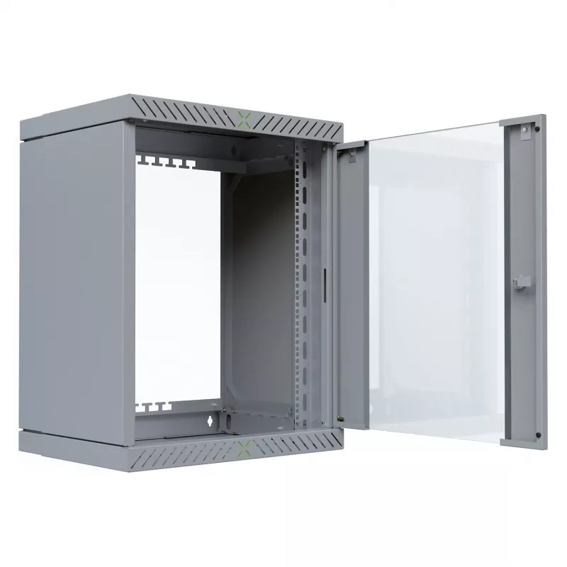 EFB Elektronik 19 Wandgehäuse X-Rack mit Glastür 400-600mm grau - Wandgehäuse (WGX-1506GR.G1)