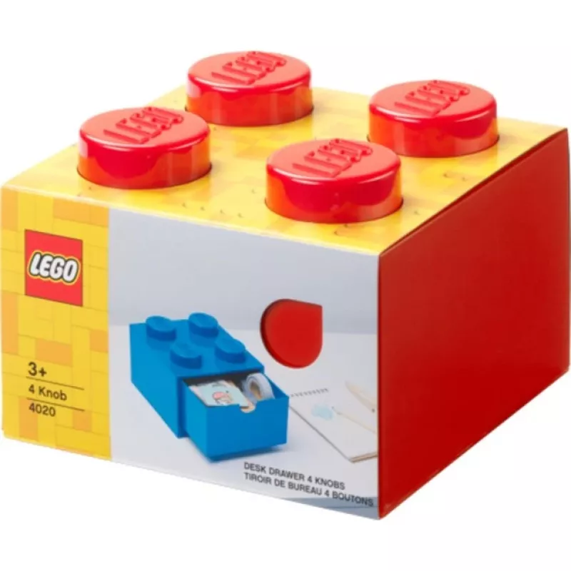 LEGO stalčius 4, raudona dėžė su smaigeliais