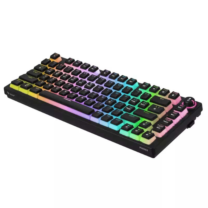 Belaidė mechaninė klaviatūra Savio SAVGK-PHENIX YELLOW PUDDING, Gateron Yellow Pro, 75 %, geltona, USB
