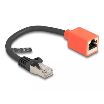 DeLOCK RJ45 įrenginio apsaugos adapteris Cat.6A S/FTP 20 cm juodas/raudonas