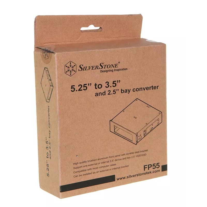 SilverStone FP55 - Speichereinschubadapter - 13,30cm (5,25) bis 3.5 / 2.5 - Schwarz