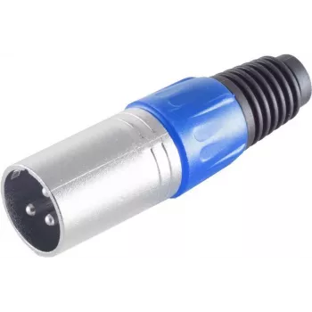 XLR jungtis ShiverPeaks BS55002-B mėlyna – 3 kontaktų mikrofoninė/kabelinė jungtis, skirta montuoti į skydą