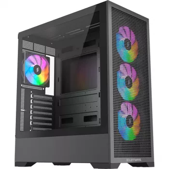 Korpusas Silentware Core 100 A-RGB Juodas — CORE100BLACK, vidutinis bokštas, A-RGB apšvietimas