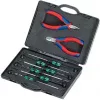 Kombinuotosios replės elektronikai Knipex, raudona, 8 funkcijų