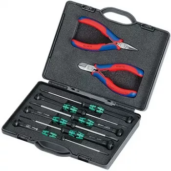 Kombinuotosios replės elektronikai Knipex, raudona, 8 funkcijų