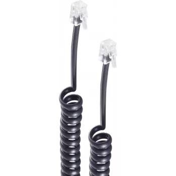 shiverpeaks ®-BASIC-S-Telefono ragelio spiralinis laidas 2x 4P4C, baltas, 4,0 m (BS70134)
