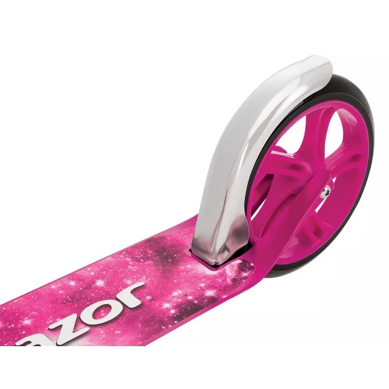 Paspirtukas Razor A5 Lux sulankstomas aliuminis 20 cm poliuretano ratai reguliuojamas vairas maksimali apkrova 100 kg rožinis