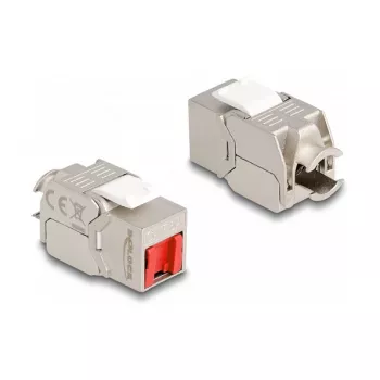 DeLOCK Keystone modulis RJ45 kištukas į LSA Cat.6A beįrankis su raudonu dulkių dangteliu