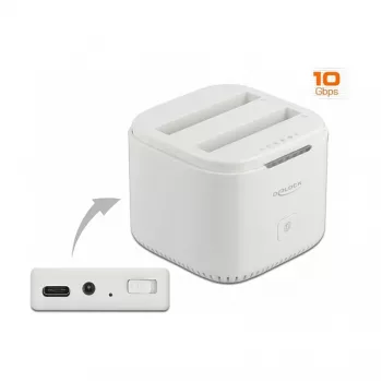 Docking stotelė DeLOCK USB Type-C 3.2 skirta 2 x 2,5 colio SATA HDD/SSD