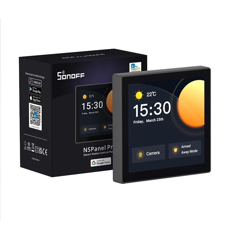 Sieninis valdymo skydelis Sonoff NSPanel Pro — Wi‑Fi, Bluetooth, ZigBee, modelis NSPanel86PB