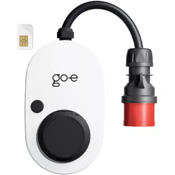 Įkrovimo stotelė GO-E Gemini flex 2.0, 22 kW (32A 3 fazės), Wallbox balta/juoda, mobilus įkrovimo dokas, 4G/LTE
