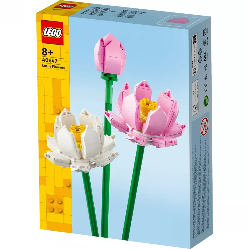 LEGO 40647 Lotosų gėlės — Botaninė kolekcija, modulinis modelis, 220 detalių, aukštis 300 mm, nuo 8 metų