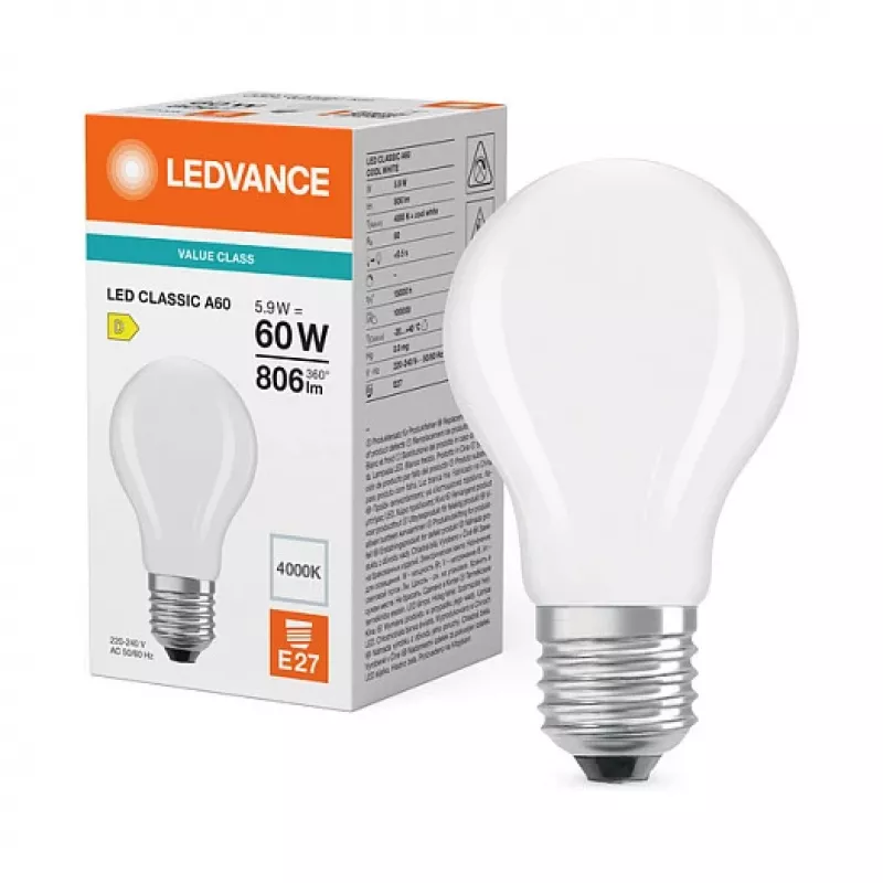 Osram LED Classic A 60 Filament P 5.9W 840 Frosted E27 LED lemputė, klasikinė kolba