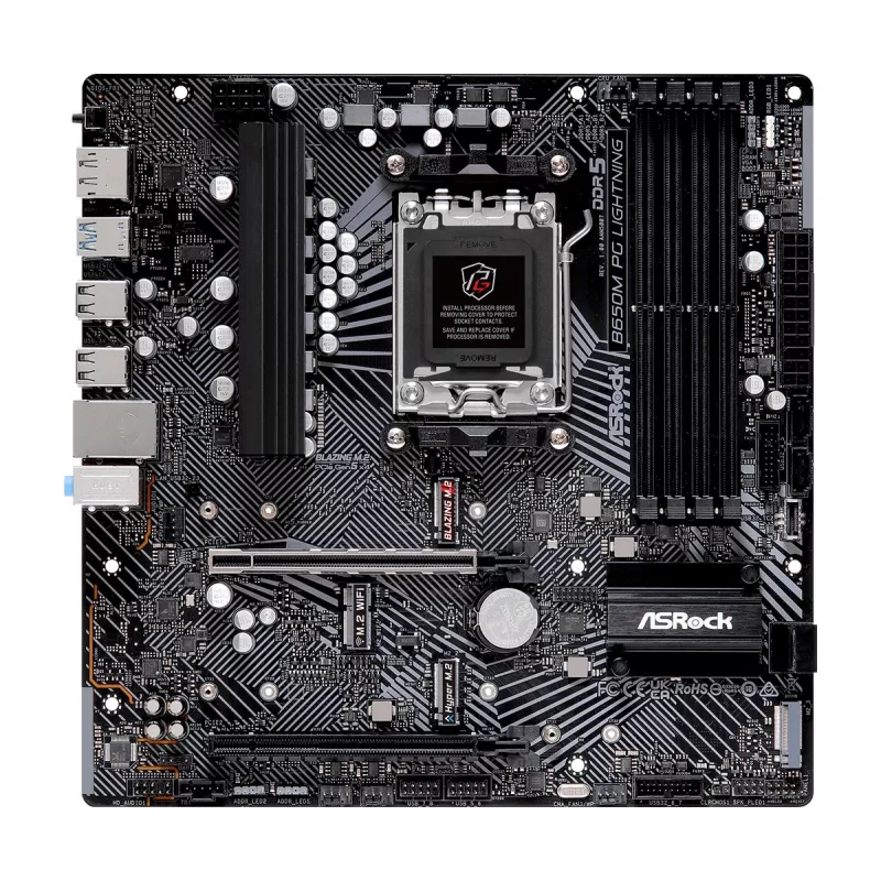 ASRock B650M PG Lightning AM5 Micro-ATX pagrindinė plokštė