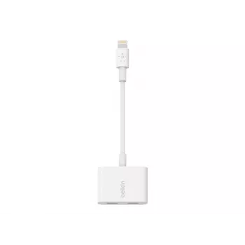 Belkin Lightning Audio + Charge RockStar kabelis, 11,5 cm, baltas F8J198btWHT