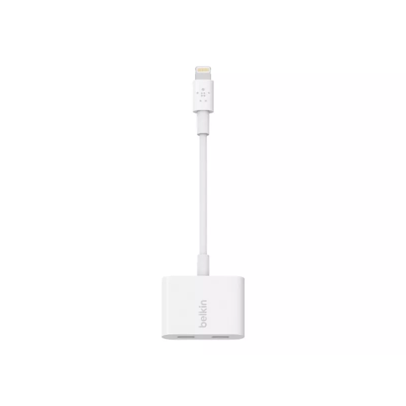 Belkin Lightning Audio + Charge RockStar kabelis, 11,5 cm, baltas F8J198btWHT