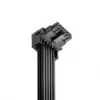 CableMod Basics Universal 12V 2x6 kabelis, 90° jungtis, 16 kontaktų į 16 kontaktų - juoda, 60 cm, var. B