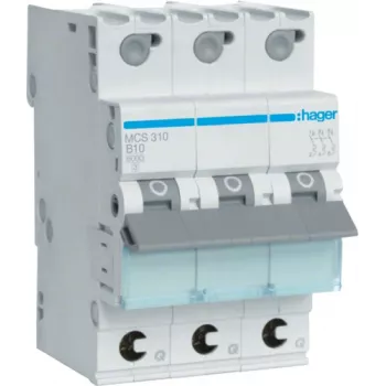Hager MCS310 Automatinis jungiklis C10A 3 moduliai