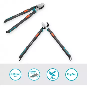 Genėjimo žirklės Gardena TeleCut Pro L Pilka/turquoise 65cm - 90cm (12041-88)