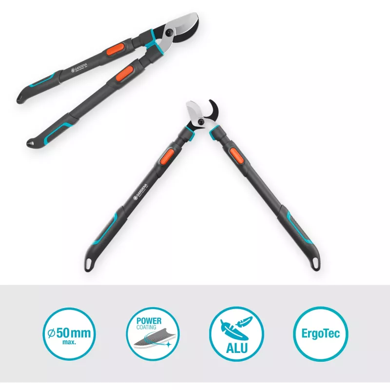 Genėjimo žirklės Gardena TeleCut Pro L Pilka/turquoise 65cm - 90cm (12041-88)