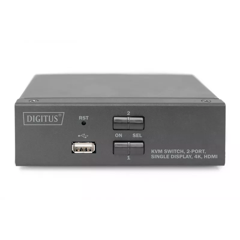 KVM jungiklis Digitus 2 prievadų vieno ekrano 4K HDMI