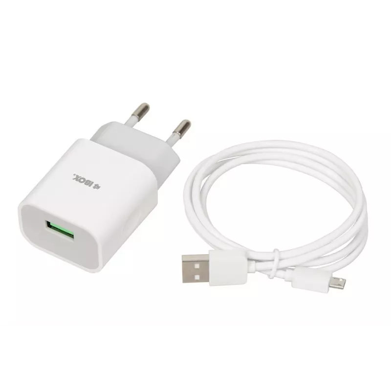 Įkroviklis iBOX C-41 USB 2A, 1 USB prievadas, microUSB laidas, Baltas