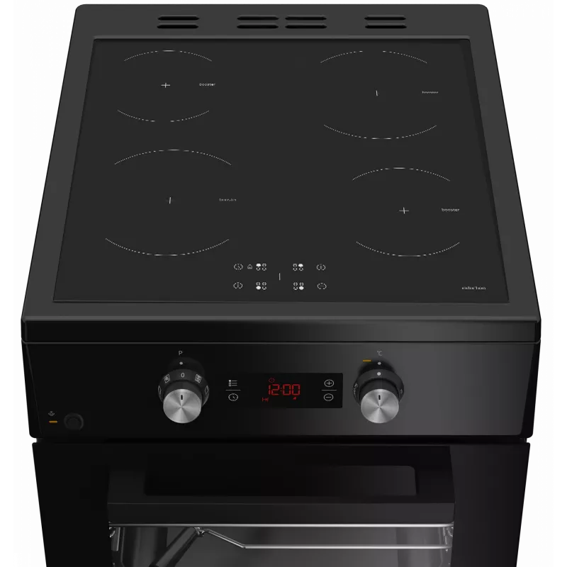 Beko FSM59305BDT indukcinė viryklė su elektrine orkaite, 60 L, 50 cm, juoda, A energijos klasė, 4 zonų indukcinė kaitlentė su boost