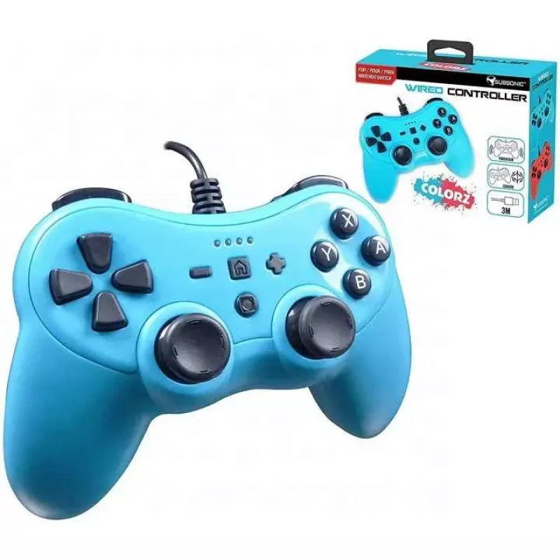 Laidinis valdiklis SUBSONIC SA5488-1 Neon Blue, skirtas Nintendo Switch, laidinis ryšys