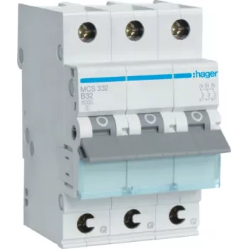 Hager MCS332 – Automatinis jungiklis 32 A, 50/60 Hz