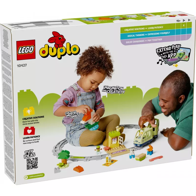 Traukinukų rinkinys LEGO DUPLO Interaktyvi nuotykių geležinkelis 10427, 57 dalių, 2 minifigūrėlės, nuo 2 metų