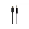CableXpert USB-C į 3,5 mm lizdo adapterio kabelis 1,5 m M/M (juodas)