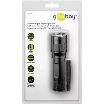 Goobay LED žibintuvėlis High Bright 300, juodas (44560)