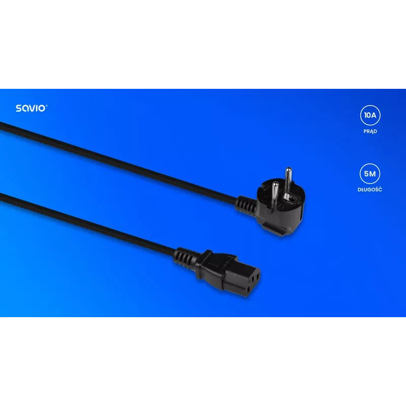 SAVIO CL-181 maitinimo laidas CEE 7/7 (E/F) – IEC C13 5m